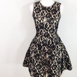 H&M black lace nude neoprene | Black lace prom dress | New Years mini dress